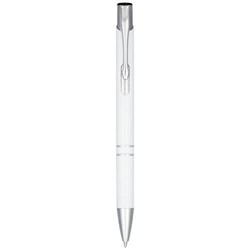 Obrázky: Biele guličkové hliníkové pero s oceľovým klipom