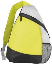 Obrázky: Limetkovo-šedý polyesterový triangel ruksak