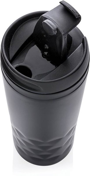 Obrázky: Čierny termohrnček 300 ml s geometrickým vzorom, Obrázok 3