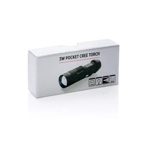 Obrázky: Vrecková CREE LED baterka s dlhou výdržou, čierna, Obrázok 5