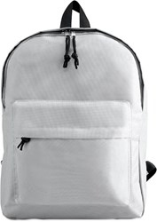 Obrázky: Polyesterový ruksak s vonkajším vreckom, biela