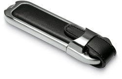 Obrázky: USB kľúč Datashield, kov.-kož. púzdro 16GB, čierna