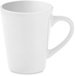 Obrázky: Biely keramický hrnček na kávu do písmena V,180 ml