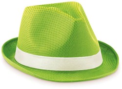 Obrázky: Zelený polyesterový klobúk s bielou stuhou