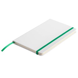 Obrázky: Biely blok A5, zelená elastická páska, linajky