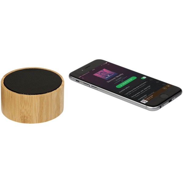 Obrázky: Bambusový Bluetooth reproduktor, čierny, Obrázok 3