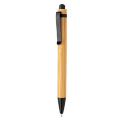 Obrázky: Bambusové pero s kovovým klipom, čierna