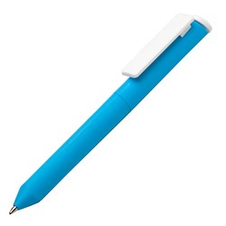 Obrázky: Trojhranné plast. guličkové pero, svetlomodré