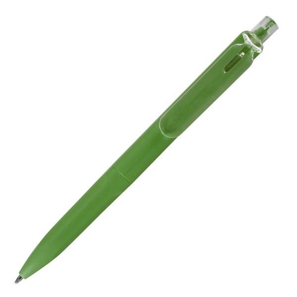 Obrázky: Zelené plastové guličkové pero, priehľadný klip, Obrázok 2