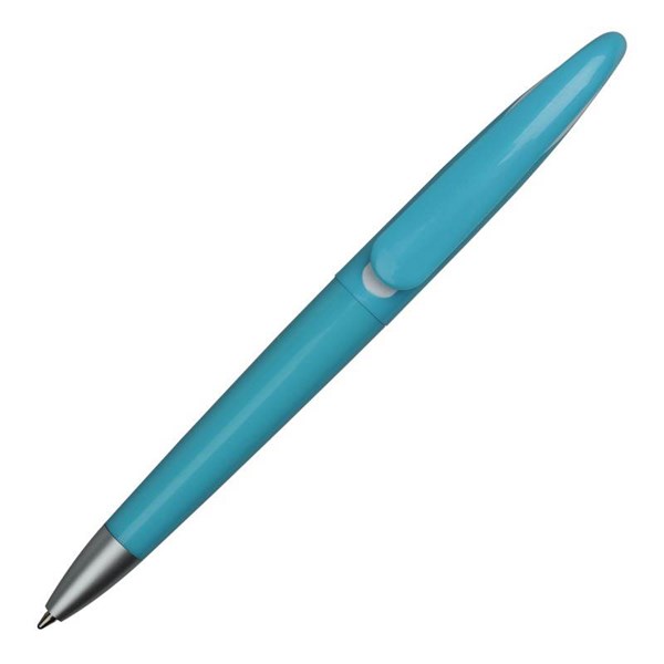 Obrázky: Sv.modré plast. guličkové pero s unikátnym klipom, Obrázok 3