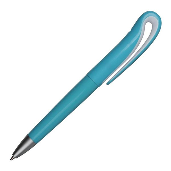Obrázky: Sv.modré plast. guličkové pero s unikátnym klipom, Obrázok 4