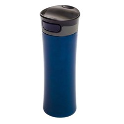 Obrázky: Modrý termohrnček 430 ml s čiernym viečkom