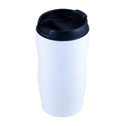 Obrázky: Biely plastový termohrnček 250 ml
