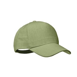 Obrázky: Zelená 5-dielna čiapka, konopná látka,mosadz.spona