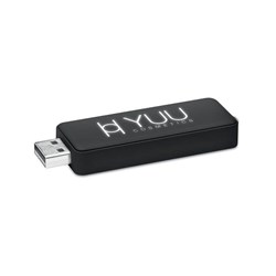 Obrázky: Čierny USB flash disk 2 GB s podsvieteným logom