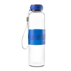 Obrázky: Fľaša zo skla 550 ml, modrá