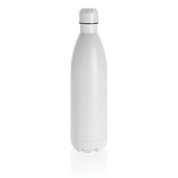 Obrázky: Jednofarebná bela nerezová termo fľaša 1l