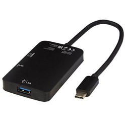 Obrázky: Čierny adaptérUSB C  výstupy (USB-A/USB-C /HDMI)