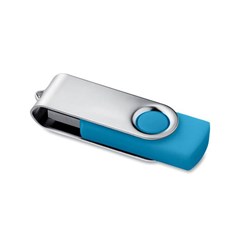 Obrázky: Strieborno-tyrkysový USB flash disk 16GB