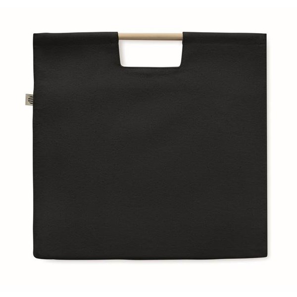 Obrázky: Čierna nákupná plátená taška s bambusovými ušami, Obrázok 5