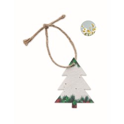 Obrázky: Vianočná ozdoba zo semienkového papiera, stromček