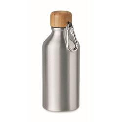 Obrázky: Hliníková fľaša s bambusovým viečkom 400 ml