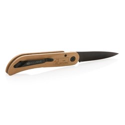 Obrázky: Skladací nôž Nemus,  zámok a detail z FSC® dreva