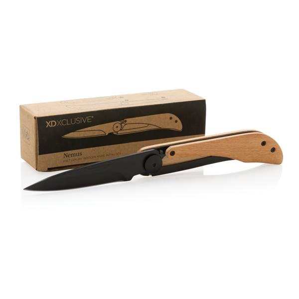 Obrázky: Skladací nôž Nemus,  zámok a detail z FSC® dreva, Obrázok 10