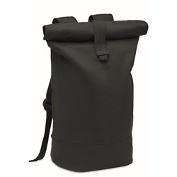 Obrázky: Čierny rolltop ruksak z praného plátna