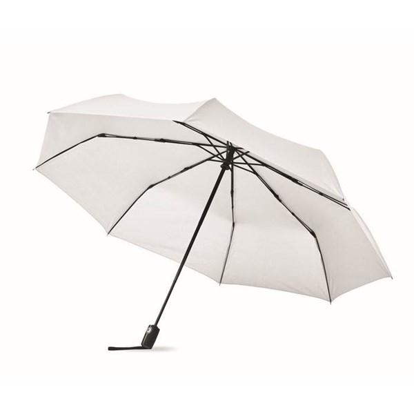 Obrázky: Biely vetruodolný, automatický skladací dáždnik, Obrázok 3