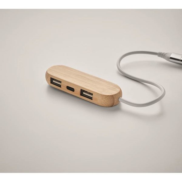 Obrázky: Trojportový USB bambusový rozbočovač, Obrázok 5