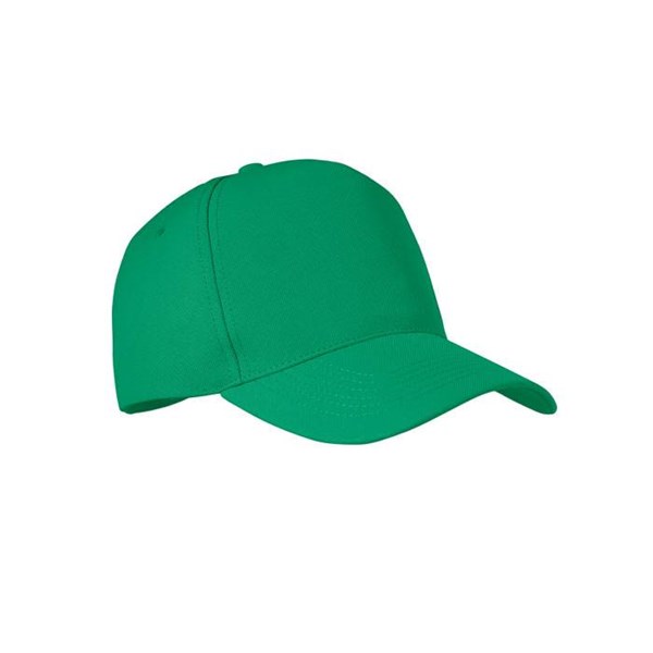 Obrázky: Zelená päťpanelová čiapka z RPET polyesteru, Obrázok 2