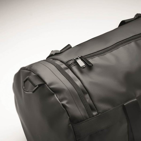 Obrázky: Čierna športová taška z tarpaulínu, bočné vrecko, Obrázok 6