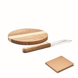 Obrázky: Akáciová podložka na syr a nôž z nerezovej ocele