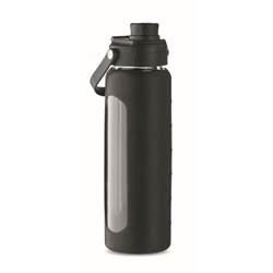 Obrázky: Sklenená fľaša s čiernym silikónovým obalom