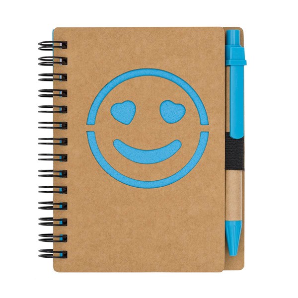 Obrázky: Poznámkový blok SMILE s perom, modrá, Obrázok 4