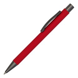 Obrázky: Hliníkové pero s pogumovaným povrchom, červená