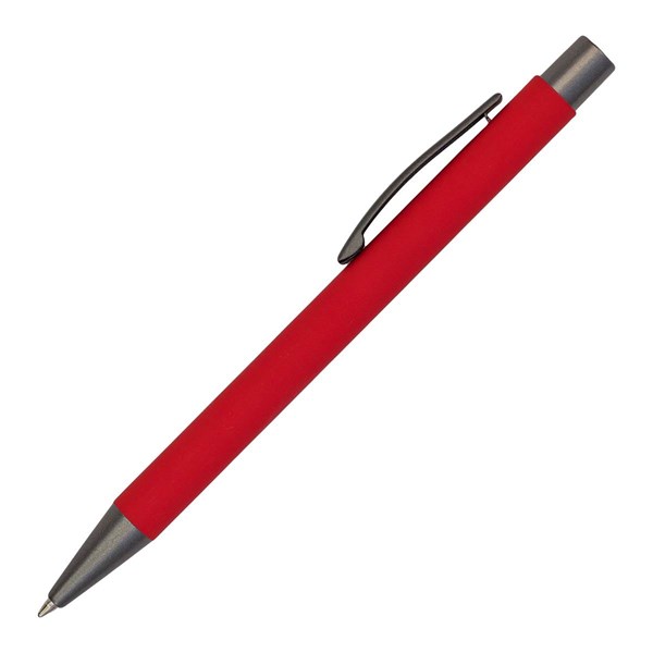 Obrázky: Hliníkové pero s pogumovaným povrchom, červená, Obrázok 2