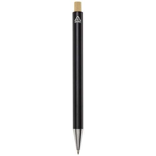 Obrázky: Čierne  guličkové pero,recykl.hliník, čierna náplň, Obrázok 2