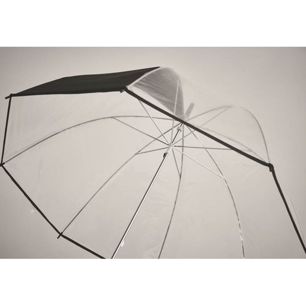 Obrázky: Priehľadný mechanický dáždnik s čiernym panelom, Obrázok 5