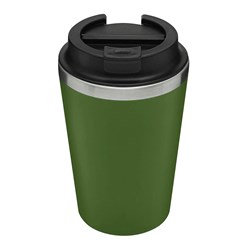Zobrazit detaily pro Dvojstenný  termohrnček 350ml nerez/plast zelený Obrázky: Dvojstenný  termohrnček 350ml nerez/plast zelený