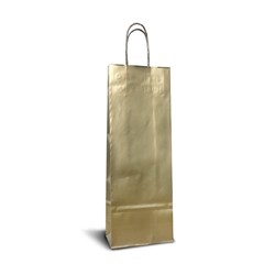 Zobrazit detaily pro Papierová taška zlatá 14x8x39 mm, krútená šnúra Obrázky: Papierová taška zlatá 14x8x39 mm, krútená šnúra