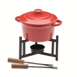 Zobrazit detaily pro Červená keramická sada na fondue Obrázky: Červená keramická sada na fondue
