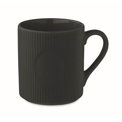 Zobrazit detaily pro Čierny keramický hrnček, rebrovaný povrch 340ml Obrázky: Čierny keramický hrnček, rebrovaný povrch 340ml