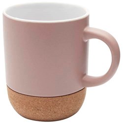 Zobrazit detaily pro Matný keram. hrnček 300 ml s korkom, ružová Obrázky: Matný keram. hrnček 300 ml s korkom, ružová
