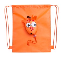 Zobrazit detaily pro Oranžový skladací ruksačik s karabínou, žirafa Obrázky: Oranžový skladací ruksačik s karabínou, žirafa