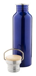 Zobrazit detaily pro Modrá nerez. fľaša 750ml,bambus.viečko v krab. Obrázky: Modrá nerez. fľaša 750ml,bambus.viečko v krab.