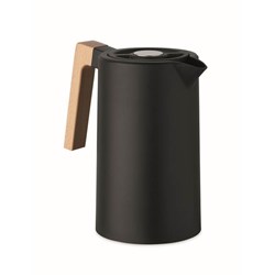 Zobrazit detaily pro Dvojstenná kanvica 1 l, nerez/PP, drev. rukoväť Obrázky: Dvojstenná kanvica 1 l, nerez/PP, drev. rukoväť