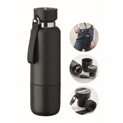 Zobrazit detaily pro Dvojstenná fľaša 500ml s pútkom, čierna Obrázky: Dvojstenná fľaša 500ml s pútkom, čierna